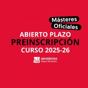 ABIERTO PERIODO PREINSCRIPCIÓN MÁSTER UNIVERSITARIO